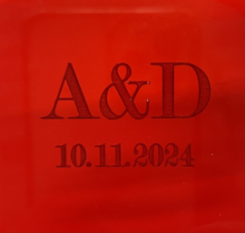 Fondantstempel gepersonaliseerd met  Initialen en datum