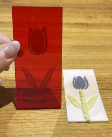 Tulp  - Rechthoekige fondantstempel