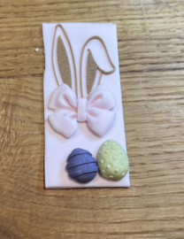 Paashaas oren - Rechthoekige fondantstempel