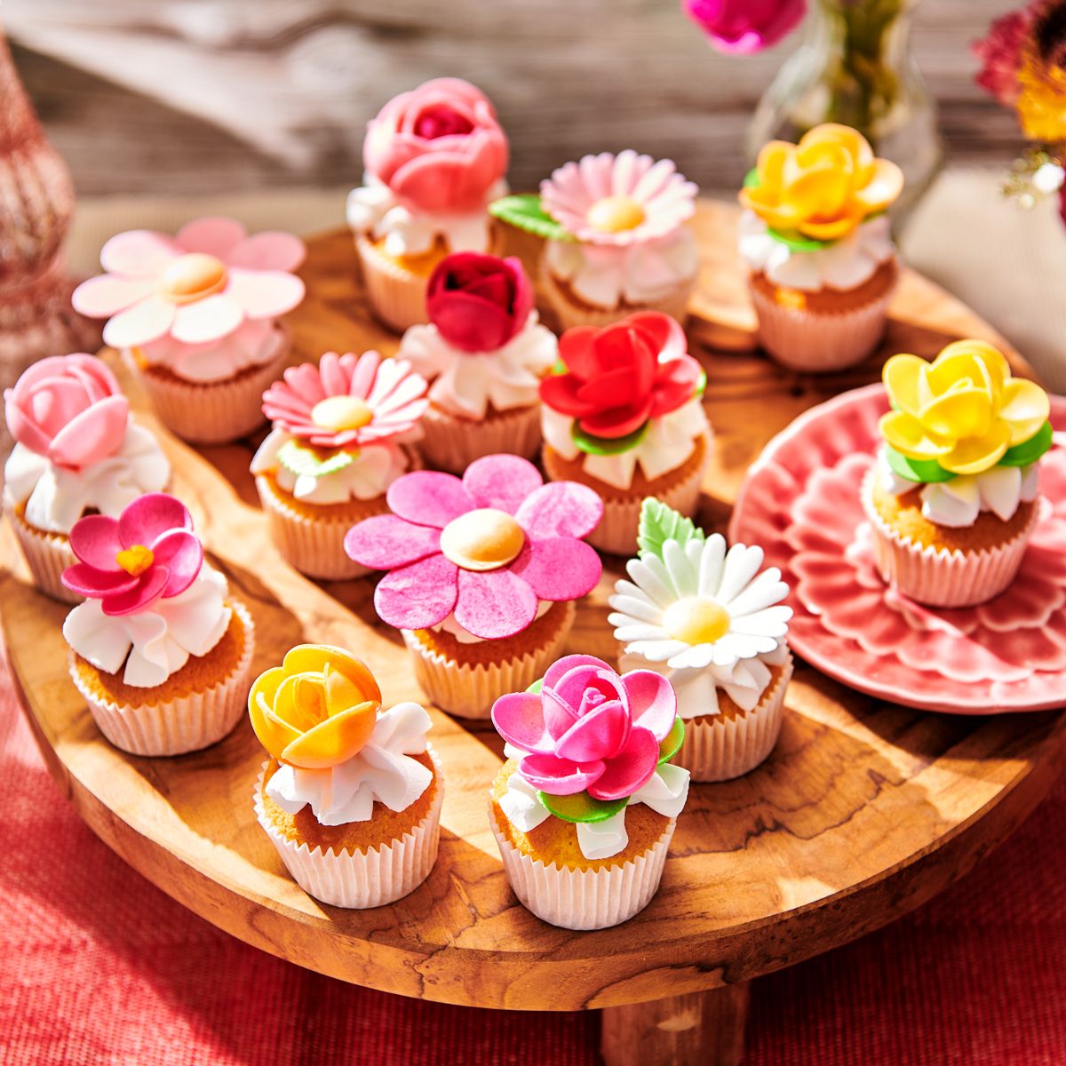Funcakes eetbare bloemen- Pioenroos 7/pk