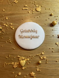 Gelukkig Nieuwjaar - Deboss - fondantstempel