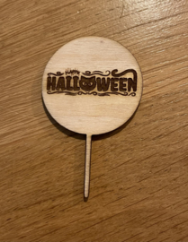Halloween  - Cupcake toppers - hout - set van 6