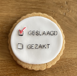 V geslaagd - PartyStamp  - Fondantstempel