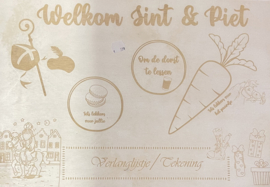 Welkom sint en piet schoenzet bord