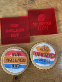 ORANJE LEEUW, WE VRETEN ZE OP!   fondant stempel voor cupcakes en koekjes- P