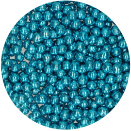 Metallic Blauwe chocolade parels - Funcakes