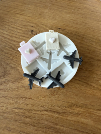 vliegtuig en koffers - siliconen fondant mal
