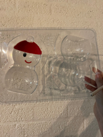 Sneeuwpop-  chocolade mal - 3-delig