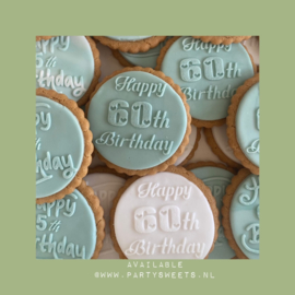 Happy 60 th Birthday - fondant stempel - PartyStamp - Debosser