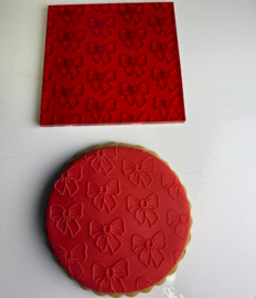Kerst Fondantstempel - Velvet Bows Strikjes Patroon / Partystamp – Cosy Christmas 