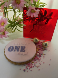 Isn't she ONE derful - eerste verjaardag - fondantstempel - Partystamp