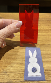 Paashaas silhouet - Rechthoekige fondantstempel