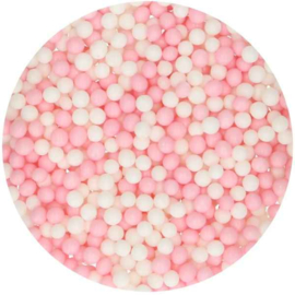 Roze & witte mix zachte eetbare parels - Funcakes