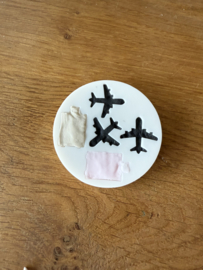 vliegtuig en koffers - siliconen fondant mal
