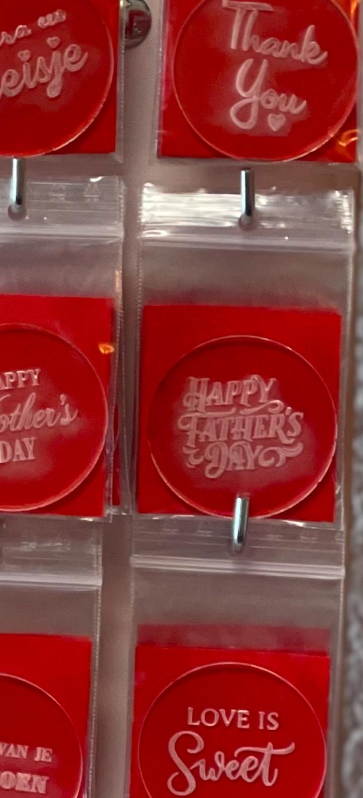 Cakepop Message Stamp “Happy Fathersday” – Fondantstempel voor Cake Pops