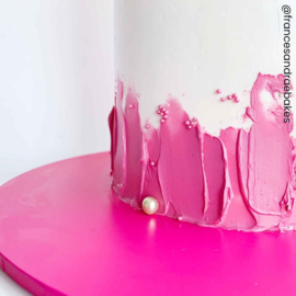 20 cm Hot Pink - hard roze - MDF - Cakeboards -  rond - extra draagkracht