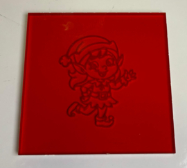 Kerst Fondantstempel - Elf (zwaaiend) / Partystamp – Cosy Christmas 