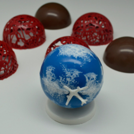 BWB 3 component chocolade mal  BALL 7 cm Semisphera BWB9812