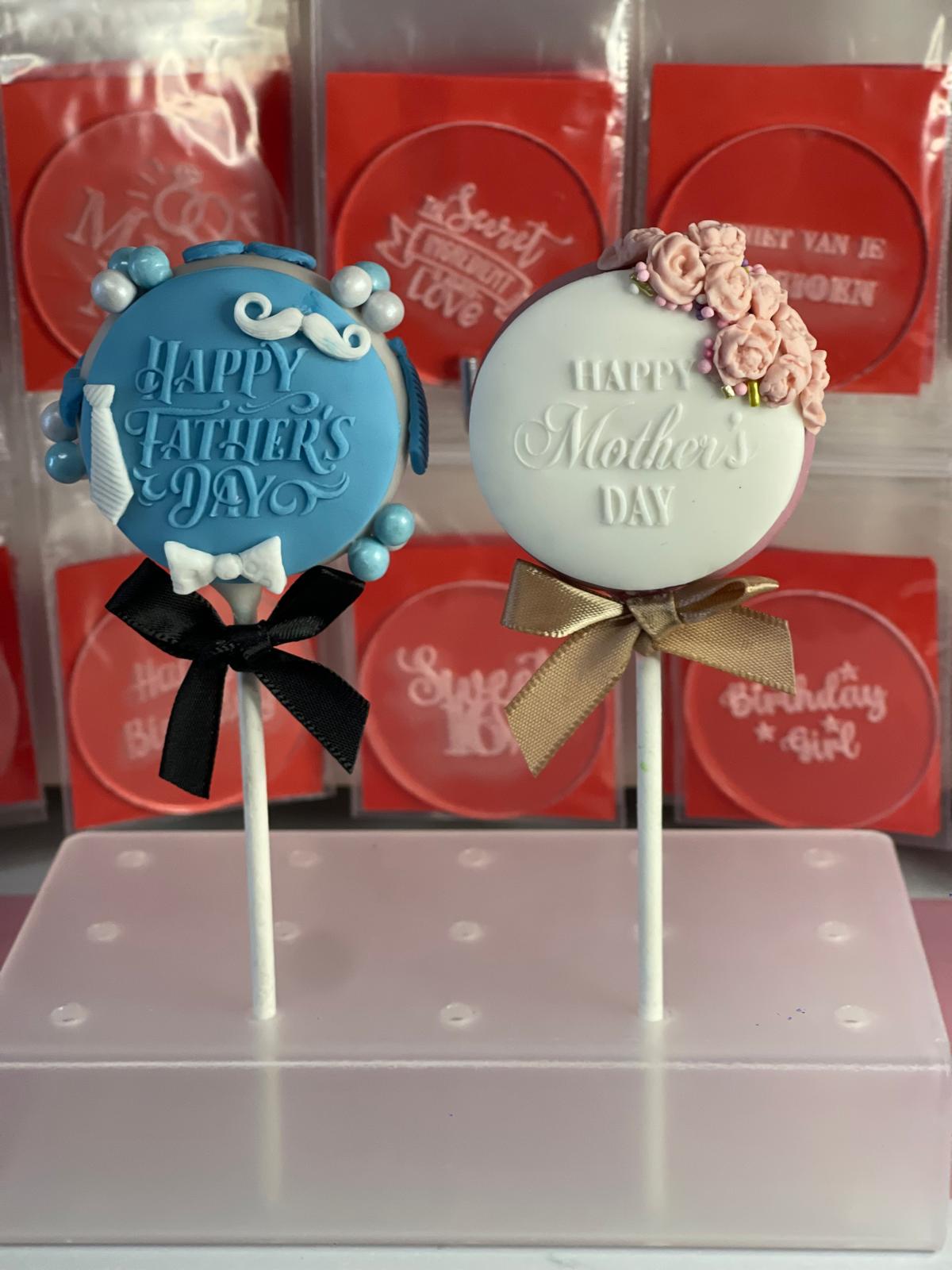 Cakepop Message Stamp “Happy Fathersday” – Fondantstempel voor Cake Pops