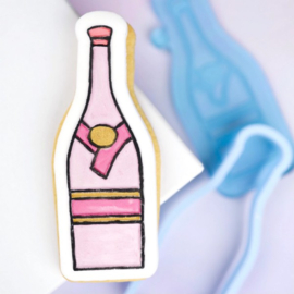 Champagne fles - outboss - stamp 'n cut -stempel en uitsteker voor fondant koekjes