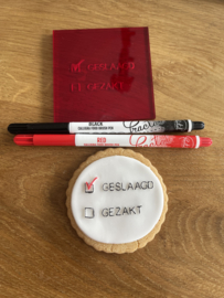 V geslaagd - PartyStamp  - Fondantstempel