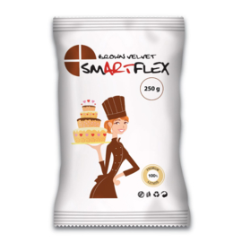 Bruine SmartFlex  Velvet Rolfondant met vanille smaak 250 Gram
