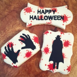 Cookie Countess - stencil - Zombie Hands and Tombstone - Halloween Stencil