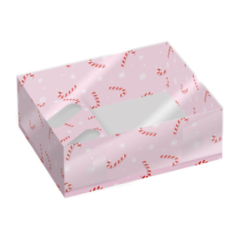 Candycane sweetbox geschikt voor klein taartje/ sweets en 2 cupcakes 2/pk