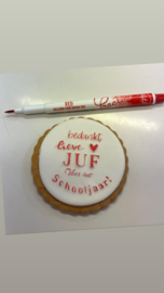 Bedankt lieve juf voor het schooljaar - PartyStamp  - Fondantstempel