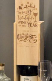 Gegraveerd wijnkistje "The most wonderfull wine of the year"