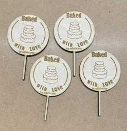 Gepersonaliseerde Cupcake toppers - hout - set van 6