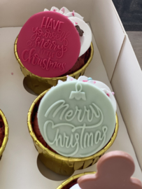 Merry Christmas Kerstbal - fondant stempel - PartyStamp - Debosser