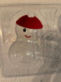 Sneeuwpop-  chocolade mal - 3-delig