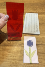 Tulp  - Rechthoekige fondantstempel