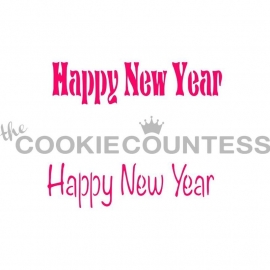 koek stencil - Happy New Year - Cookie Countess