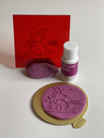 Paashaas verstopt de Paaseieren - fondant stempel - PartyStamp - Debosser