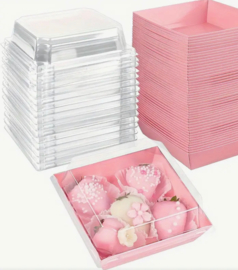 roze sweetbox voor bonbons & chocolade aardbeien