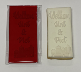Welkom Sint & Piet - Rechthoekige fondantstempel