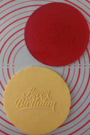 Happy Birthday - Ganache Plates & fondantstempel voor taart verkrijgbaar in div. afmetingen