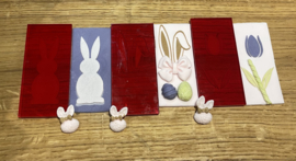 Paashaas oren - Rechthoekige fondantstempel