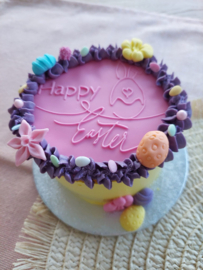 Happy Easter Egg bunny  - Ganache Plates & fondantstempel voor taart verkrijgbaar in div. afmetingen