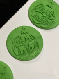 Merry Christmas Kerstbal - fondant stempel - PartyStamp - Debosser