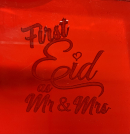 FIRST EID MUBARAK as MR & MRS - arabic Fondantstempel voor cupcakes en koekjes