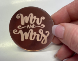 Mr and Mrs- rose gold - mirror tag - topper