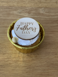 Happy Fathersday - Cupcake toppers - hout - set van 5