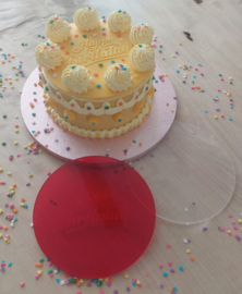 Happy Birthday - Ganache Plates & fondantstempel voor taart verkrijgbaar in div. afmetingen