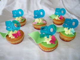 Cupcake Toppers 50 Blauw 6/Pk