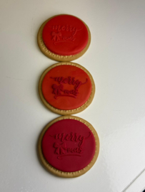 Kerst fondantstempel – Merry-mas met strik | Cosy Christmas