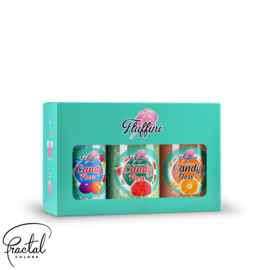 Fluffini Suikerspin Suiker set in de smaken bubble gum - watermeloen en Sinaasappel