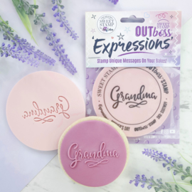 Outboss fondantstempel met de tekst- "Grandma" -Sweetstamp